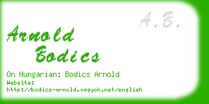 arnold bodics business card